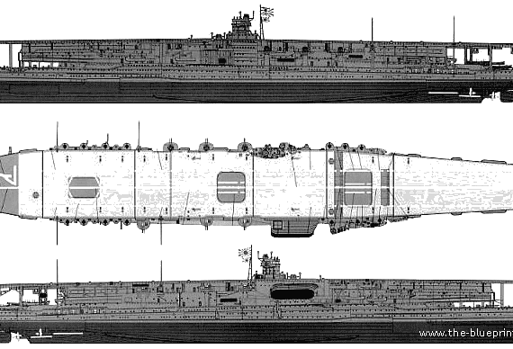 Авианосец IJN Akagi (Aircraft Carrier) - чертежи, габариты, рисунки
