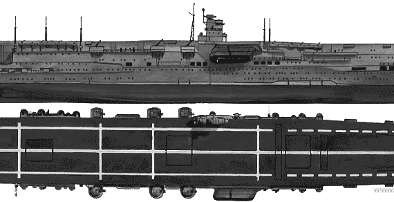 Aircraft carrier IJN Akagi (Aircraft Carrier) (1942) - drawings, dimensions, pictures