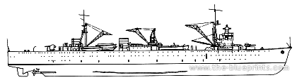 Корабль IJN Akashi (Repair Ship) - чертежи, габариты, рисунки