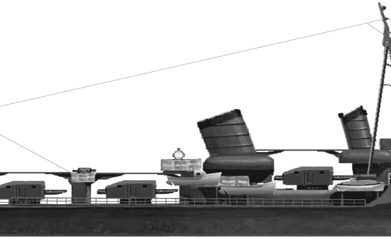 Эсминец IJN Akatsuki (Destroyer) (1941) - чертежи, габариты, рисунки