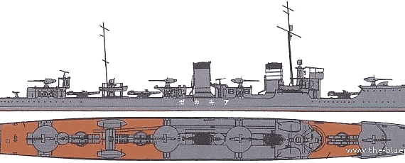IJN Akikaze (Destroyer) - drawings, dimensions, pictures