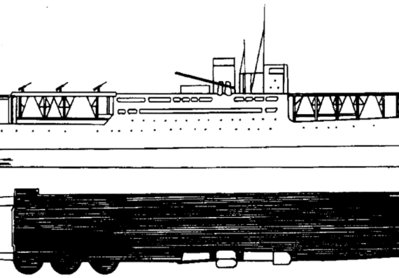 Боевой корабль IJN Akiku Maru (1944) - чертежи, габариты, рисунки