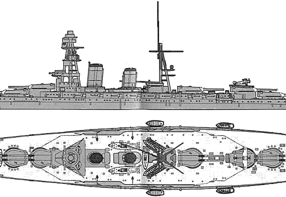 Корабль IJN Amagi (Battlecruiser) - чертежи, габариты, рисунки