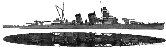 Cruiser IJN Aoba (Heavy Cruiser) (1933) - drawings, dimensions, pictures