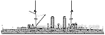 Боевой корабль IJN Asama (Armoured Cruiser) (1904) - чертежи, габариты, рисунки