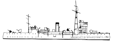 Корабль IJN Ataka (Gun Boat) - чертежи, габариты, рисунки
