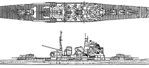 Эсминец IJN Choukai (Cruiser) (1942) - чертежи, габариты, рисунки