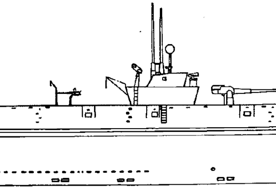 Подводная лодка IJN D1 Transport Submarine - чертежи, габариты, рисунки