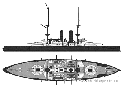 Корабль IJN Fuji (Battleship) (1901) - чертежи, габариты, рисунки