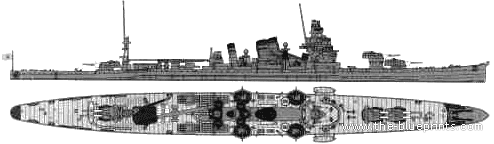 Cruiser IJN Furutaka (Heavy Cruiser) - drawings, dimensions, figures