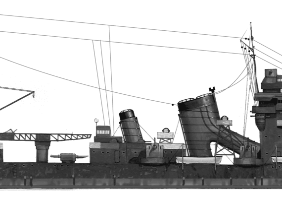 Корабль IJN Furutaka (Heavy Cruiser) (1930) - чертежи, габариты, рисунки