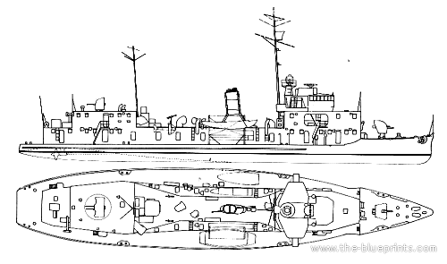 Корабль IJN Fusimi (Gun Boat) - чертежи, габариты, рисунки