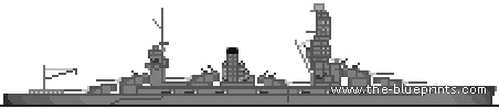 Боевой корабль IJN Fuso (Batleship) (1944) - чертежи, габариты, рисунки