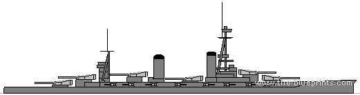 Боевой корабль IJN Fusu (Battleship) (1917) - чертежи, габариты, рисунки