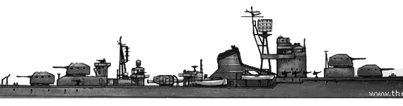 Корабль IJN Fuyutsuki (Destroyer) (1944) - чертежи, габариты, рисунки