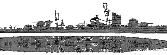 Эсминец IJN Fuyuzuki (Destroyer) (1945) - чертежи, габариты, рисунки