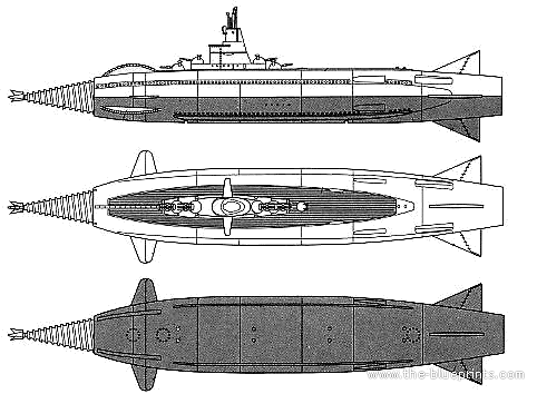 IJN Gotengo (Submarine) - drawings, dimensions, figures