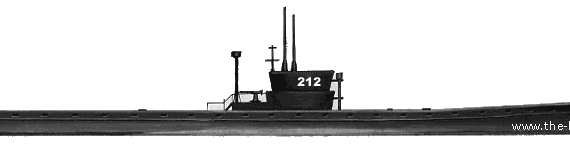 Подводная лодка IJN Ha-212 (Submarine) (1945) - чертежи, габариты, рисунки