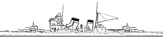 Крейсер IJN Haguro (1929) - чертежи, габариты, рисунки
