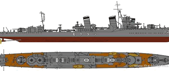 Корабль IJN Hakuun Type 700 I (Destroyer) - чертежи, габариты, рисунки