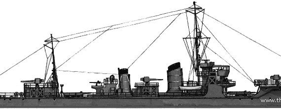 Эсминец IJN Hasu (Destroyer) (1945) - чертежи, габариты, рисунки