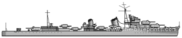 Эсминец IJN Hatsuharu (Destroyer) - чертежи, габариты, рисунки