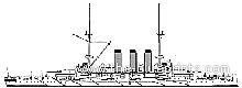Боевой корабль IJN Hatsuse (1904) - чертежи, габариты, рисунки