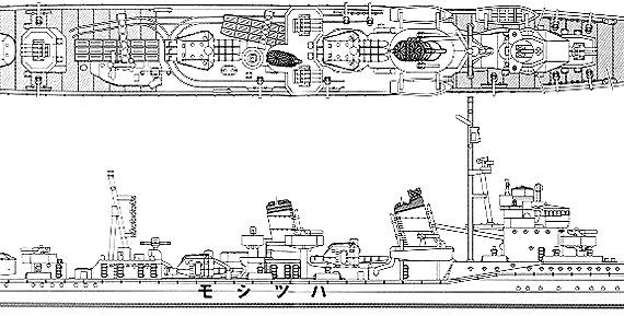 Корабль IJN Hatsushimo (Destroyer) (1945) - чертежи, габариты, рисунки