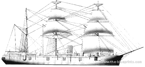 Корабль IJN Hiei (Armored Cruiser) (1877) - чертежи, габариты, рисунки