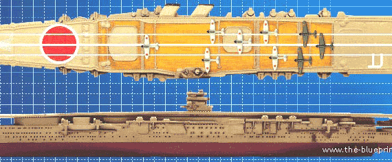 Корабль IJN Hiryu (Aircraft Carrier)-2 - чертежи, габариты, рисунки