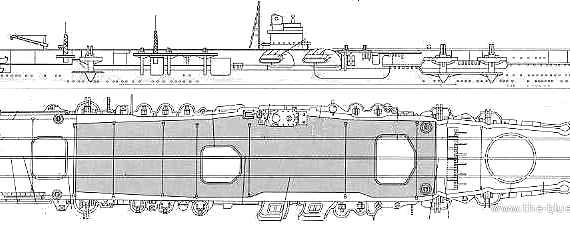 Авианосец IJN Hiryu (Aircraft Carrier) (1942) - чертежи, габариты, рисунки