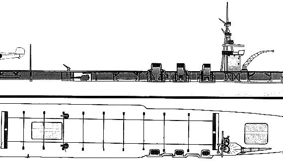Aircraft carrier IJN Hosho - drawings, dimensions, pictures
