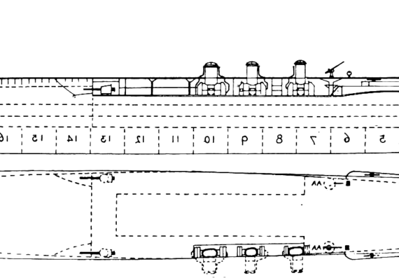 Боевой корабль IJN Hosyo (1939) - чертежи, габариты, рисунки
