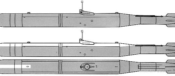 Корабль IJN Human Torpedo Kaiten Type 1 - чертежи, габариты, рисунки