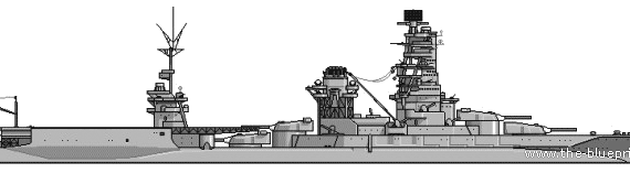 Корабль IJN Hyuga (Battleship) (1944) - чертежи, габариты, рисунки