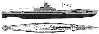 Submarine IJN I-13 Type 2A - drawings, dimensions, figures