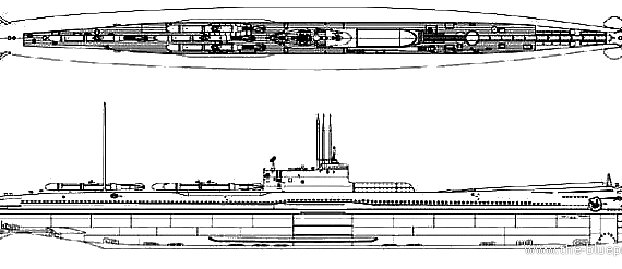 Submarine IJN I-37 (Submarine) - drawings, dimensions, figures