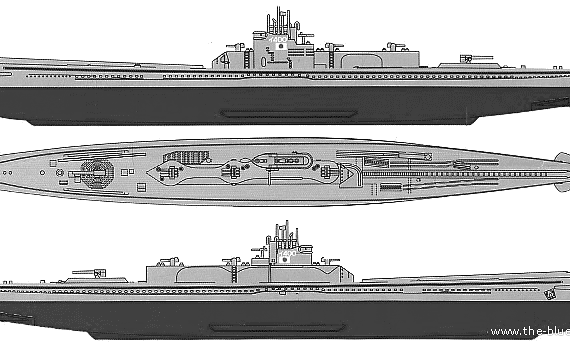 Подводная лодка IJN I-400 - чертежи, габариты, рисунки