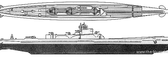 Подводная лодка IJN I-400 (Submarine) - чертежи, габариты, рисунки