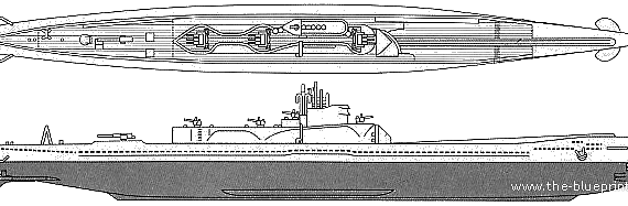 Подводная лодка IJN I-401 STO Class (Submarine) - чертежи, габариты, рисунки
