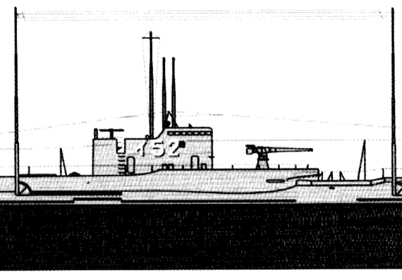 Submarine IJN I-52 (Submarine) - drawings, dimensions, figures