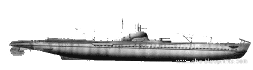 Submarine IJN I-7 - drawings, dimensions, figures