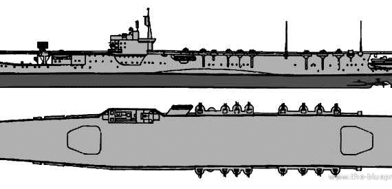Корабль IJN Ibuki (Light Aircraft Carrier) - чертежи, габариты, рисунки
