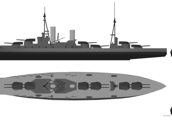 IJN Ise (Battleship) (1916) - drawings, dimensions, pictures