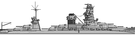 Боевой корабль IJN Ise (Battleship) (1941) - чертежи, габариты, рисунки