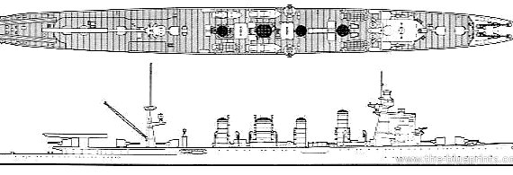 Корабль IJN Jintsu - чертежи, габариты, рисунки