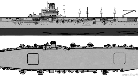 Крейсер IJN Junyo (Aircraft Carrier) (1942) - чертежи, габариты, рисунки