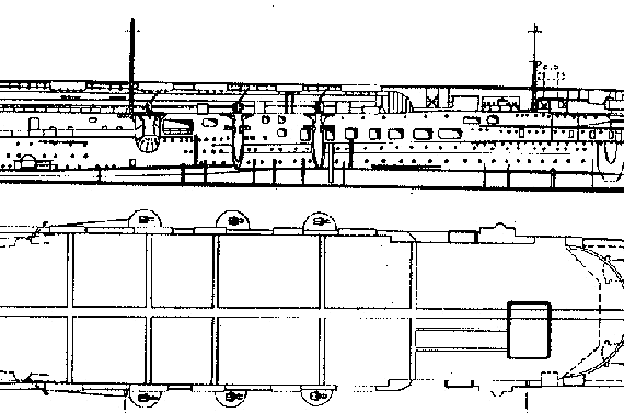 Aircraft carrier IJN Kaga (Aircraft Carrier) (1930) - drawings, dimensions, pictures