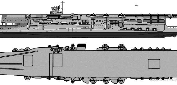 Aircraft carrier IJN Kaga (Aircraft Carrier) (1941) - drawings, dimensions, pictures