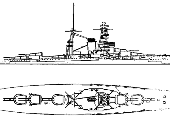IJN Kaga (Battlecruiser) (1918) - drawings, dimensions, pictures